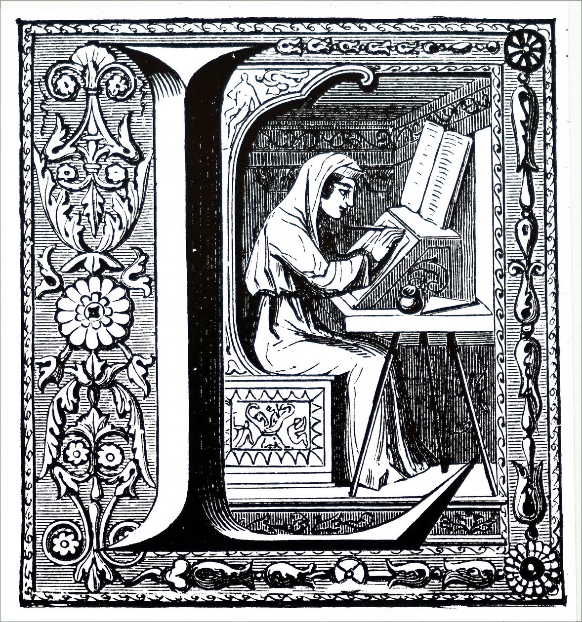 A Monk Illuminating a Manuscript by Unbekannt