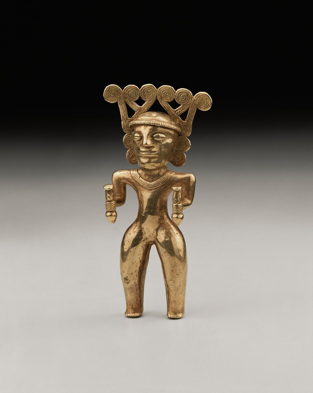 A rare International style gold figure of a Shaman, probably from Panama or Costa Rica, c.500-1000 by Unbekannt
