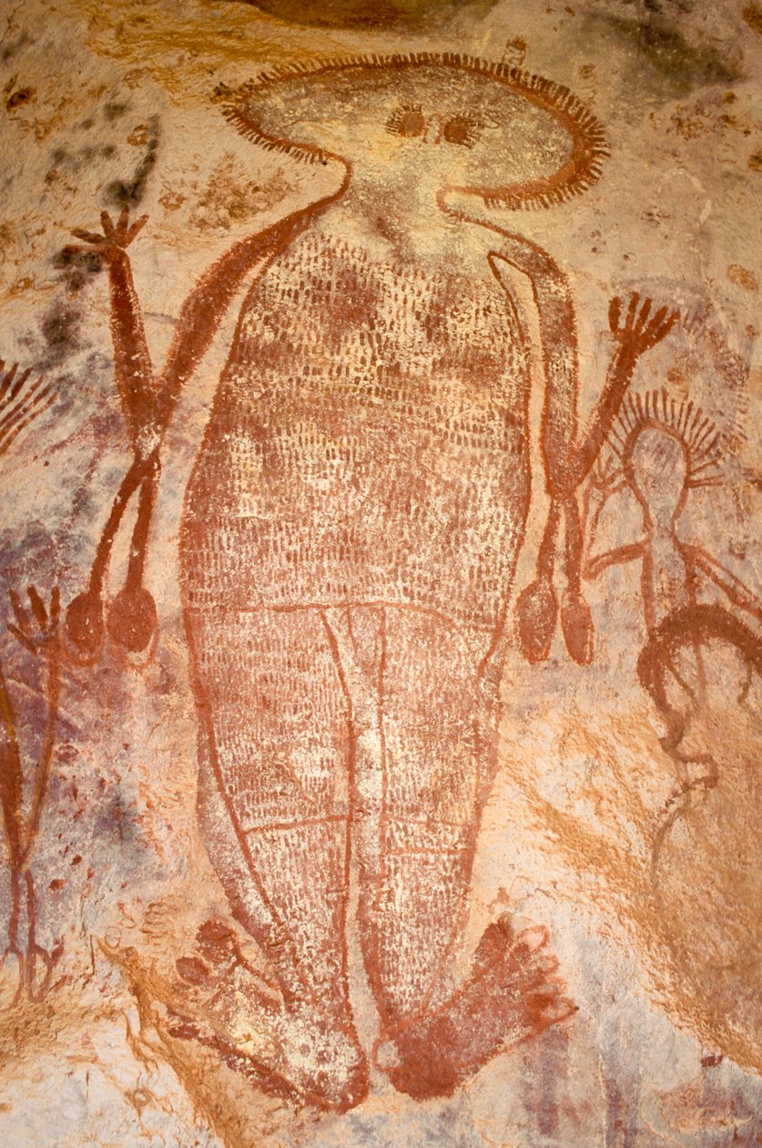 Aboriginal cave painting of a Wandjina, Mt Elizabeth Station, Kimberley, Western Australia, c.2000 BC by Unbekannter Künstler
