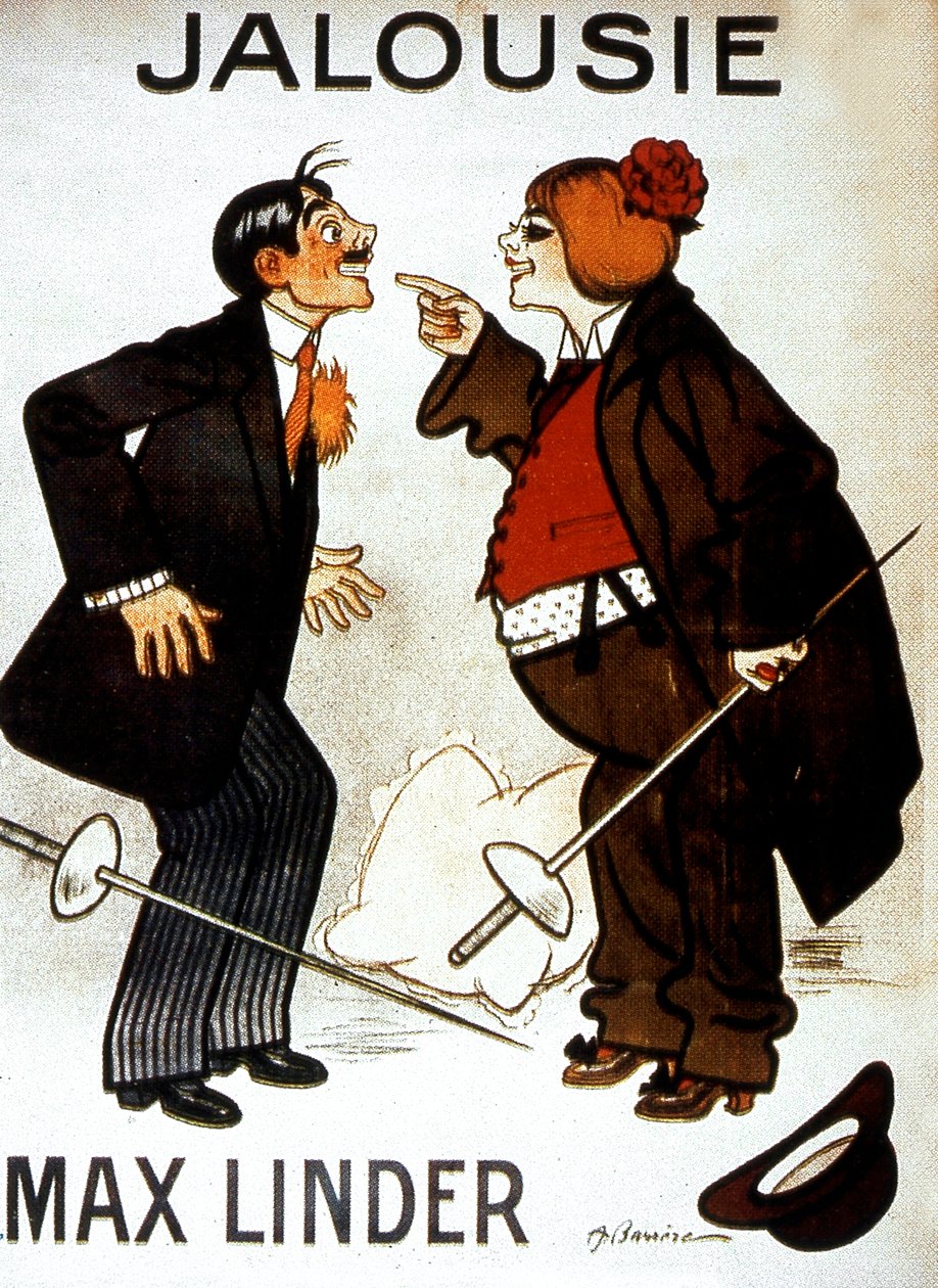 Poster of the film Jealousy (Max and the Jealous Husband) by Max Linder with Max Linder 1914 Silent movie by Unbekannt