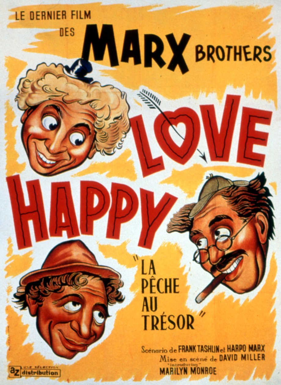 Poster of the film Treasure Hunt, Love Happy by David Miller with the Marx Brothers 1949 by Unbekannt