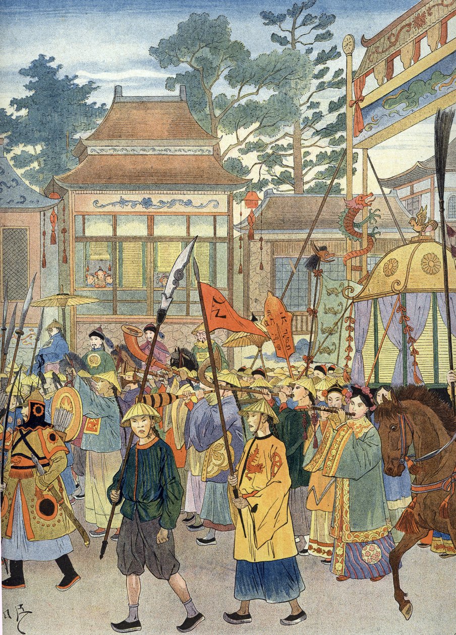 Allegory of the ancient Chinese anthem: The Emperor in a Palanquin by Unbekannter Künstler
