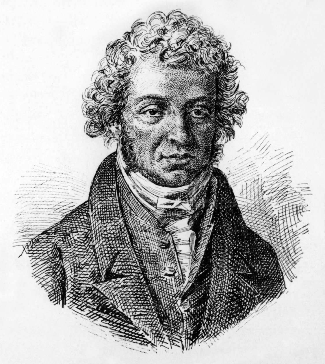 Andre Marie Ampere 19th century, engraving by Unbekannter Künstler