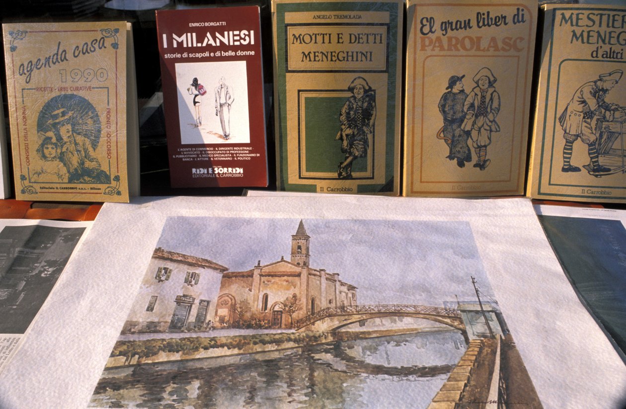 Antique trade market, Naviglio Grande, Milan, Lombardy, Italy by Unbekannt