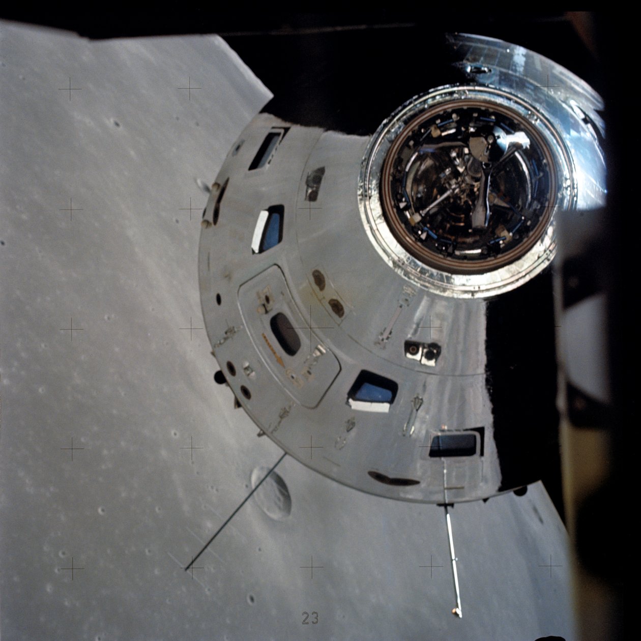 Apollo 17 Command/Service modules photographed from lunar module in orbit by Unbekannt