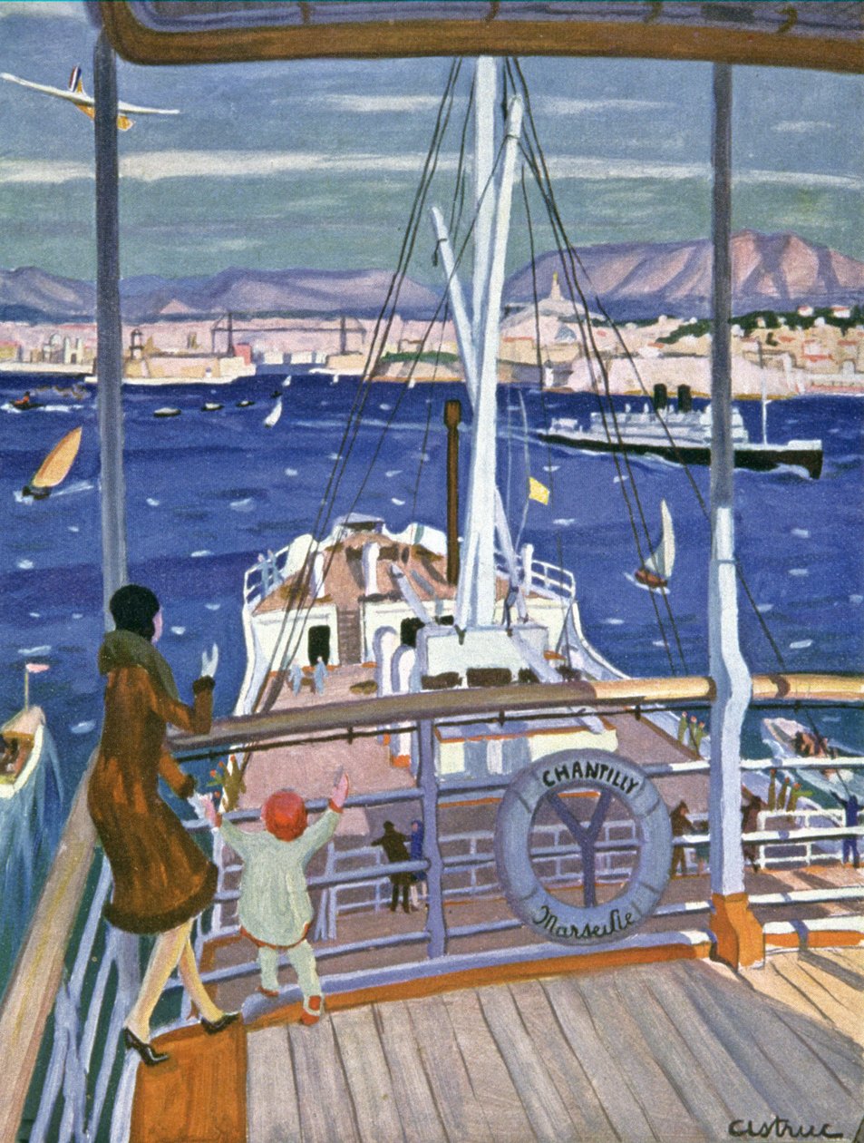 Arrival of the Liner Chantilly in the Harbor of Marseille, c.1930 (Illustration) by Unbekannter Künstler