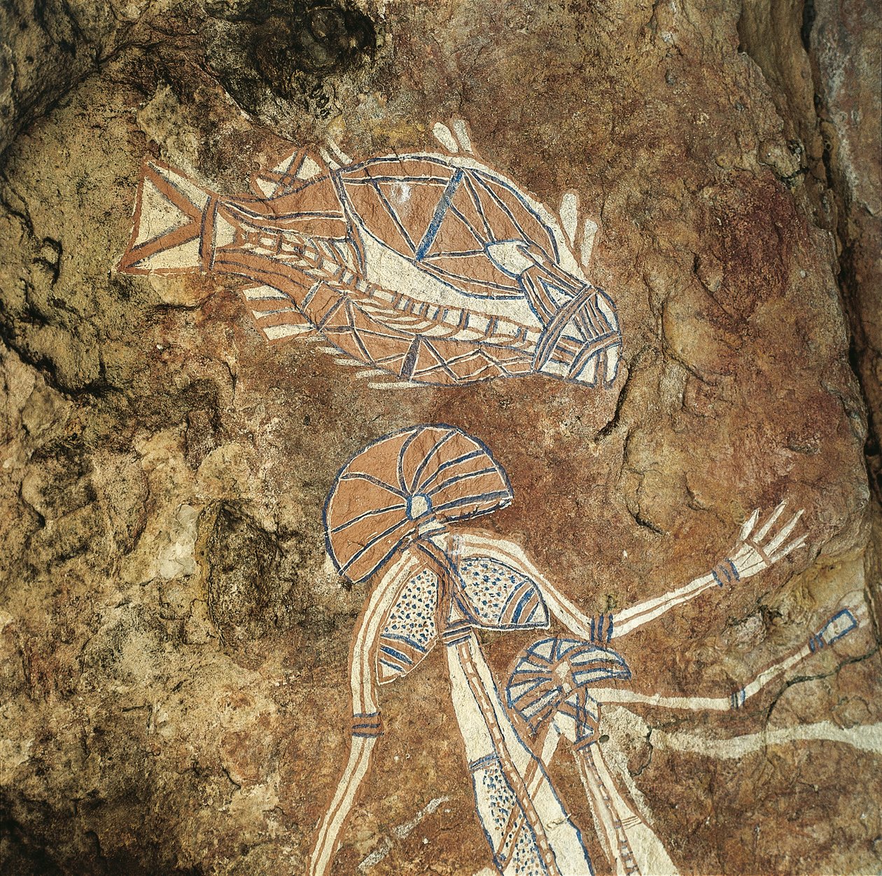 Australia, Northern Territory, Arnhem Land, Kakadu National Park, Nourlangie Rock, Aboriginal Rock Paintings by William M. Timlin