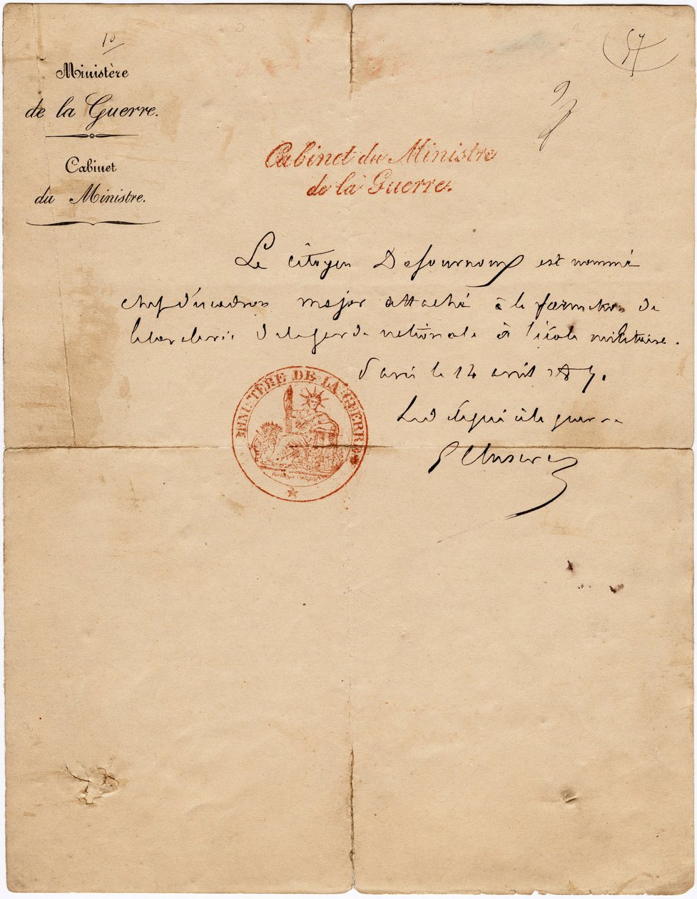 Autograph letter of the delegate to the war Gustave Paul Cluseret under the Paris Commune by Unbekannt