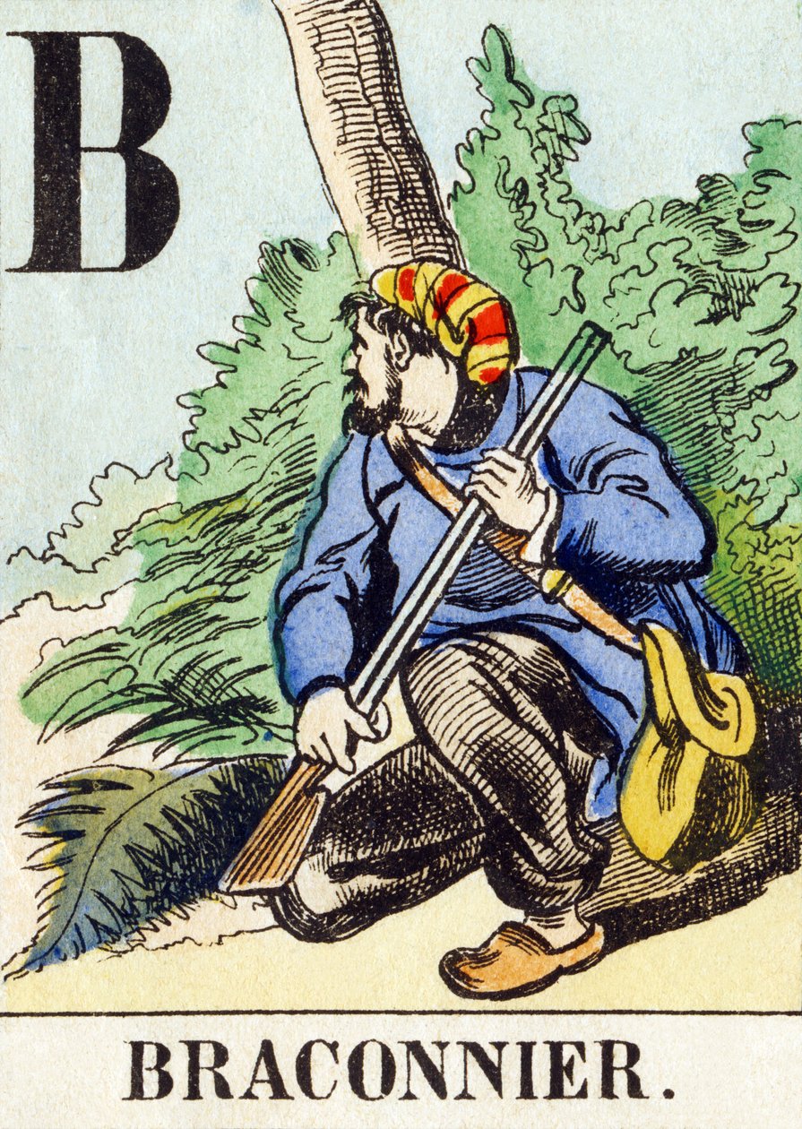 B: Poacher - The Hunting Alphabet, c.1890 by Unbekannt