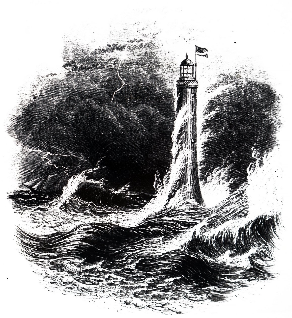 Bell Rock Lighthouse in a storm by Unbekannt