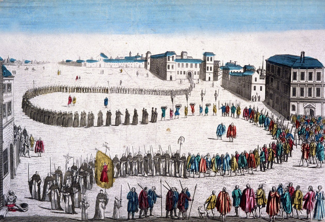Big Procession of Inquisition in Lisbon, French Engraving by Unbekannter Künstler