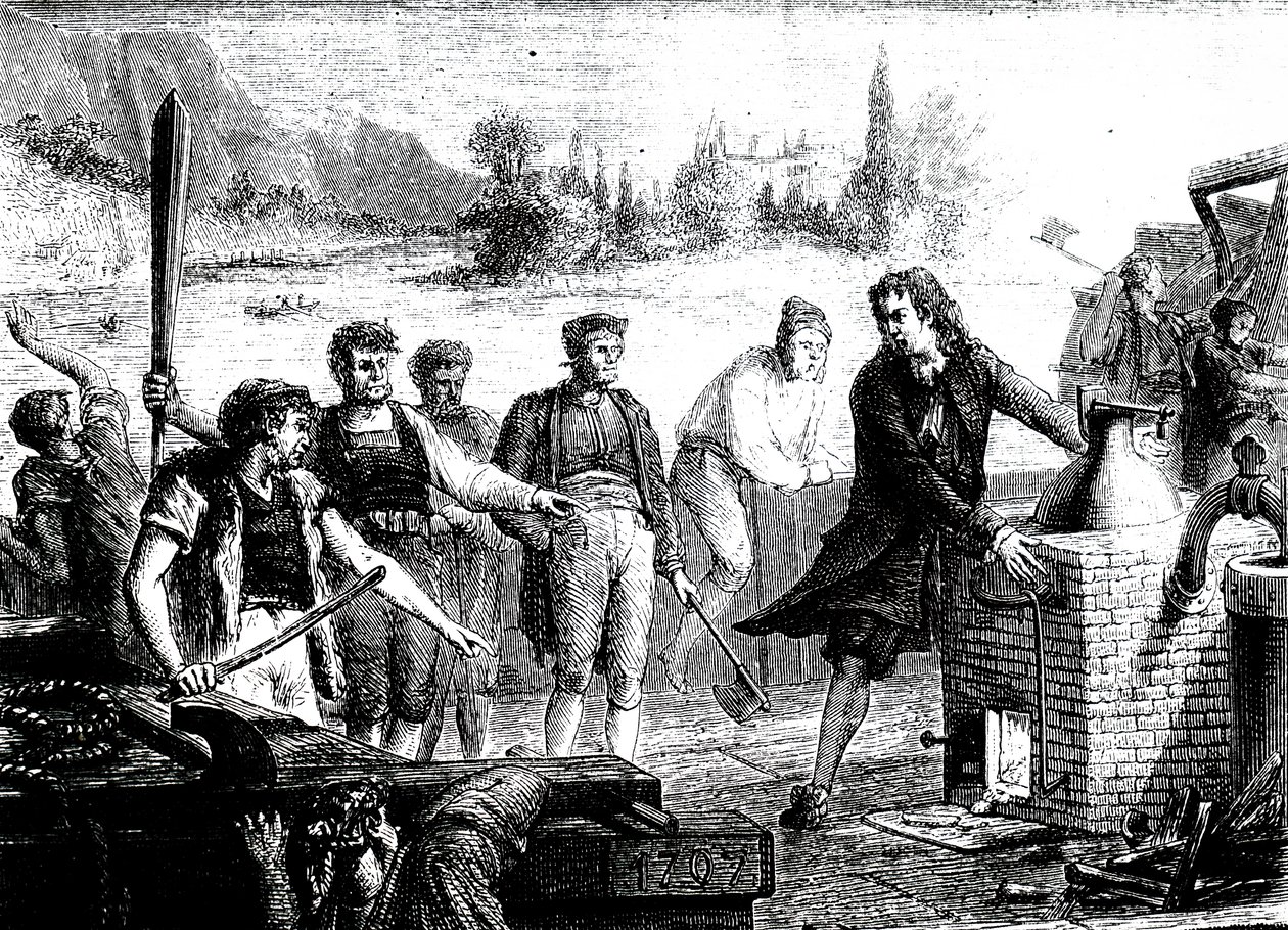 Boatmen of the Weser destroying Denis Papin