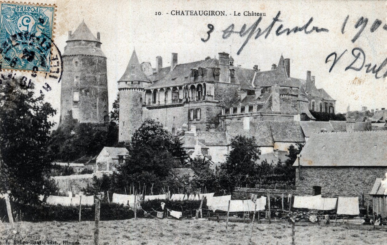 Brittany, Ille et Vilaine, Chateaugiron: exterior view of the castle - Postcard dated 1904 by Unbekannt