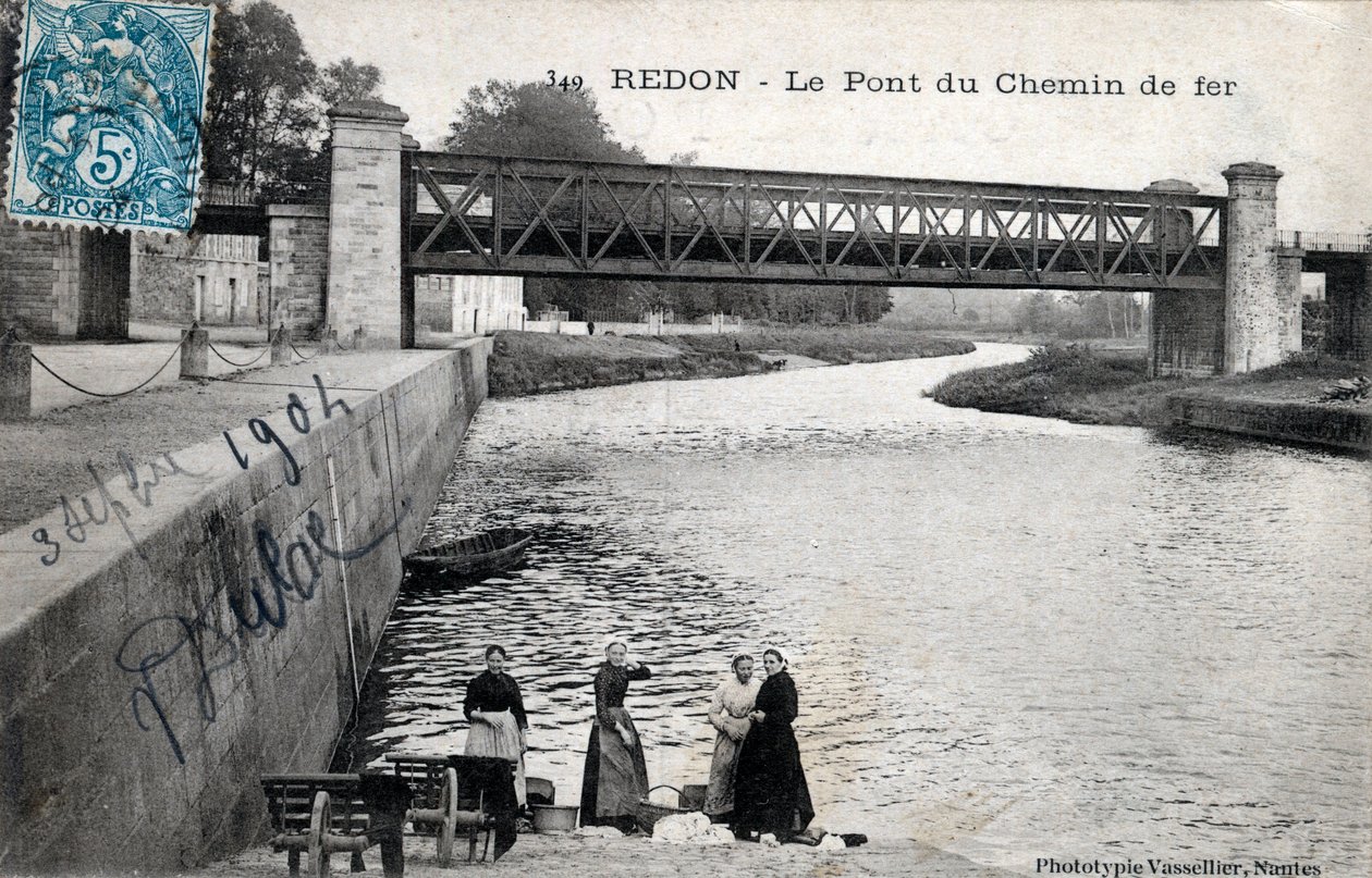 Brittany, Ille et Vilaine, Redon: the railway bridge - Postcard dated 1904 by Unbekannt