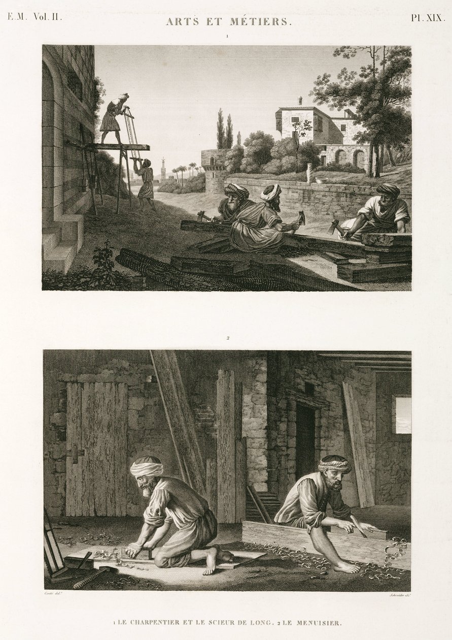 Carpenters and Joiners, Egypt, c. 1798 by Unbekannt
