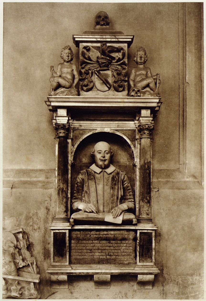 Bust of William Shakespeare and inscription by Unbekannt
