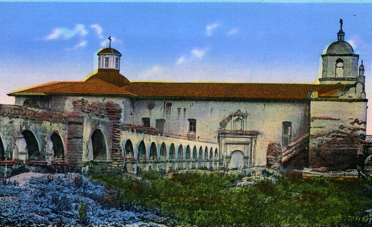 California: Arches of San Luis Rey Mission by Unbekannter Künstler