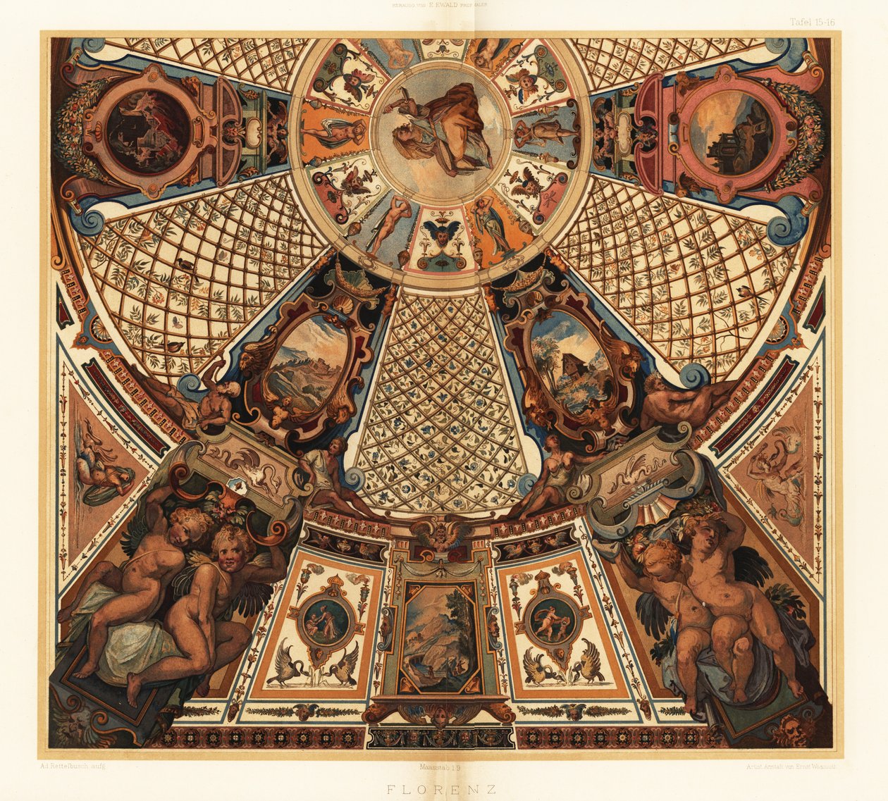 Ceiling painting in the Uffizi Gallery, Florence by Unbekannter Künstler