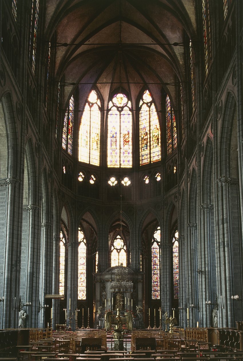 Central Nave in Cathedral of Our Lady Tournai by Unbekannter Künstler