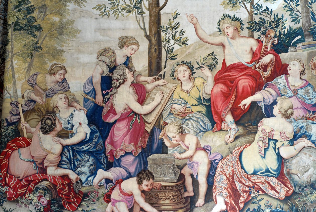 Chateau de Fontainebleau: (Detail), Drapery Woven for Louis XIV at the Gobelins Factory from 1687 after the Great Paintings of Pierre Mignard at the Chateau de Saint Cloud for Monsieur Philippe Duc d