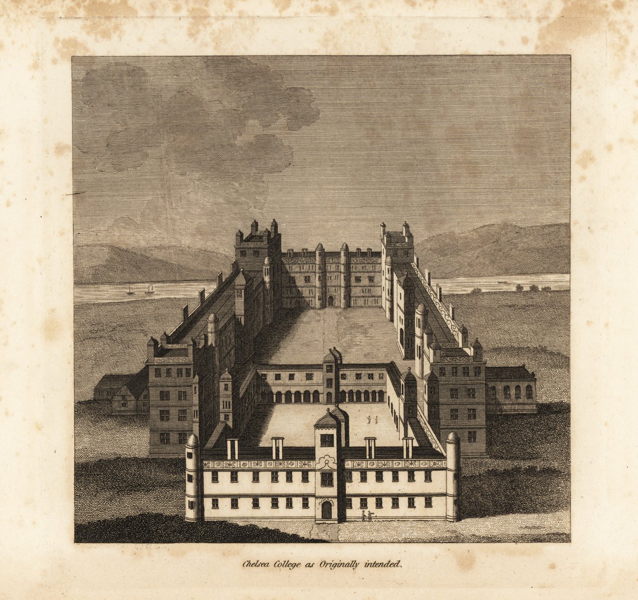 Chelsea College as originally intended by King James I by Unbekannt