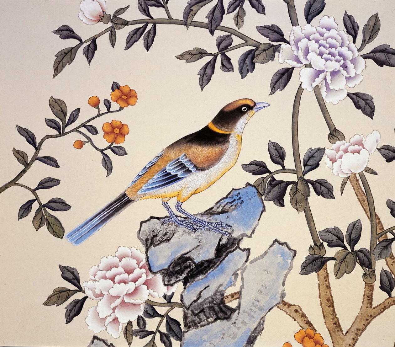 Chinoiserie Wallpaper, Marble Hill House, Twickenham, Richmond, Middlesex, UK by Unbekannter Künstler