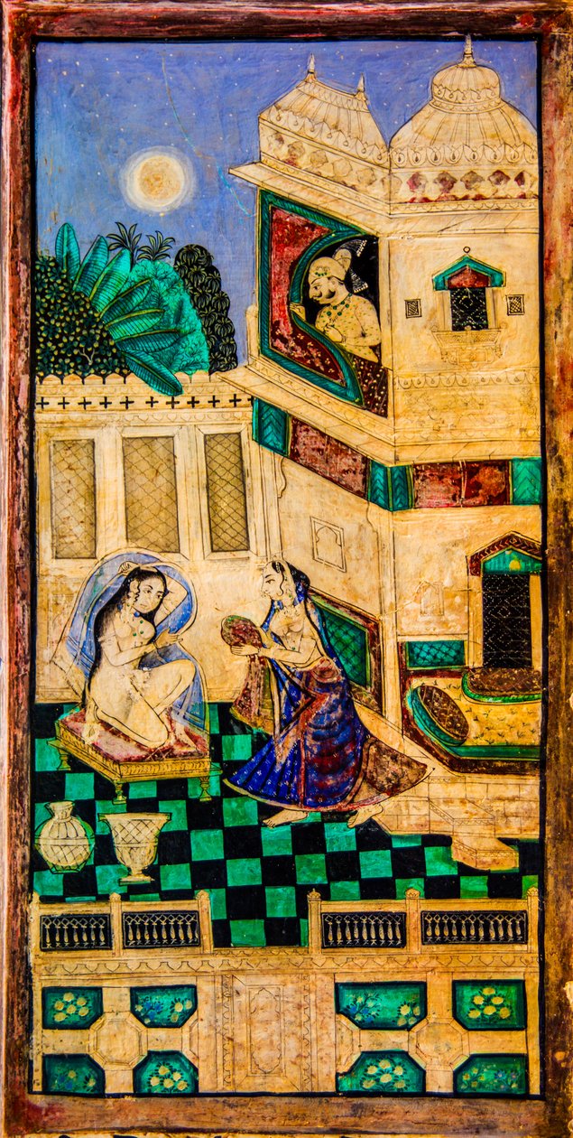 Chittra Shala courtyard with virtuoso fine paintings, Taragarh Fort, Bundi, Rajasthan, India, Asia by Unbekannter Künstler