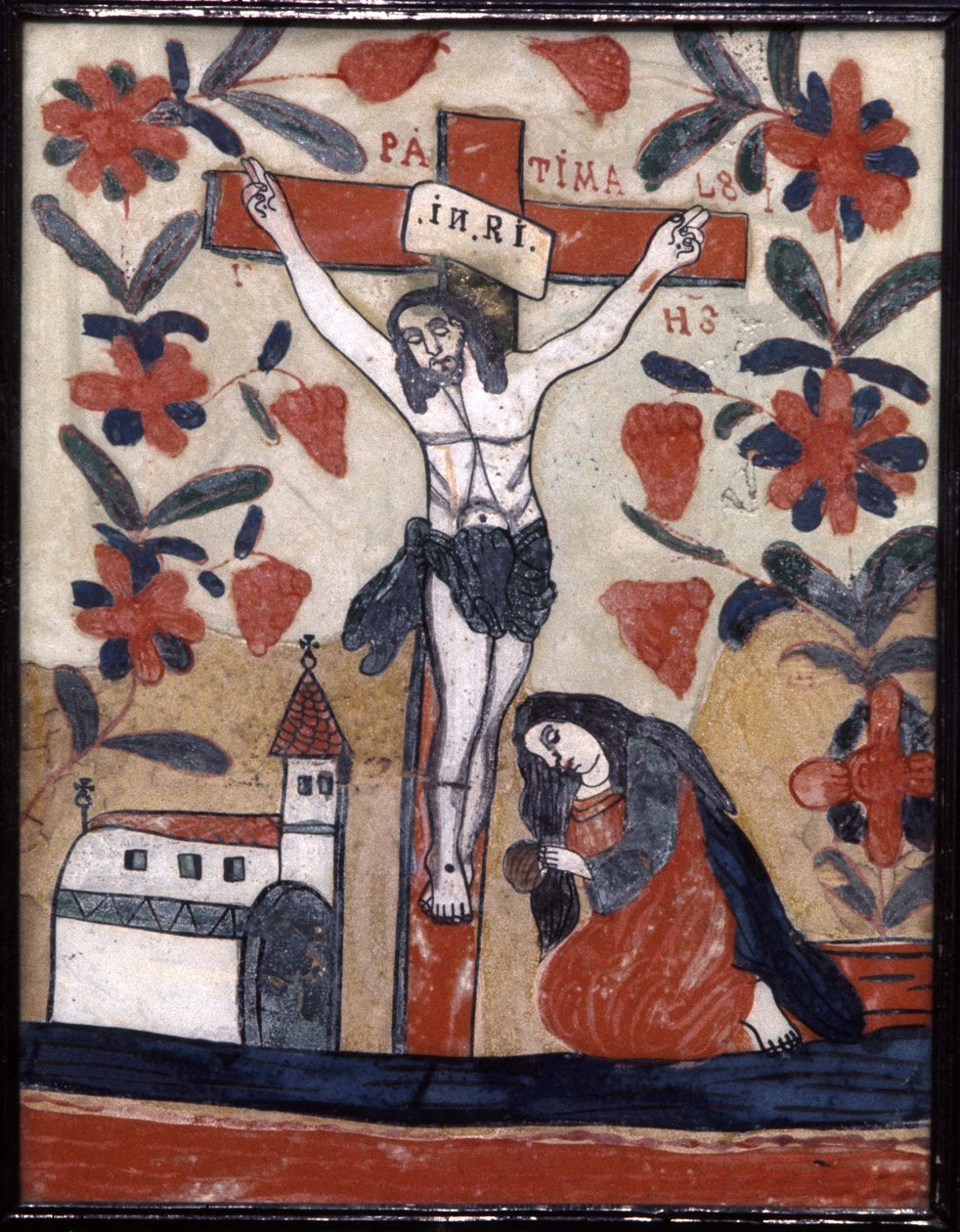 Christ on Cross, Late 19th Century (Icon on Glass) by Unbekannter Künstler