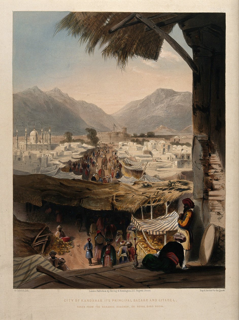City of Kandahar, with Main Bazaar and Citadel, Afghanistan by Unbekannter Künstler