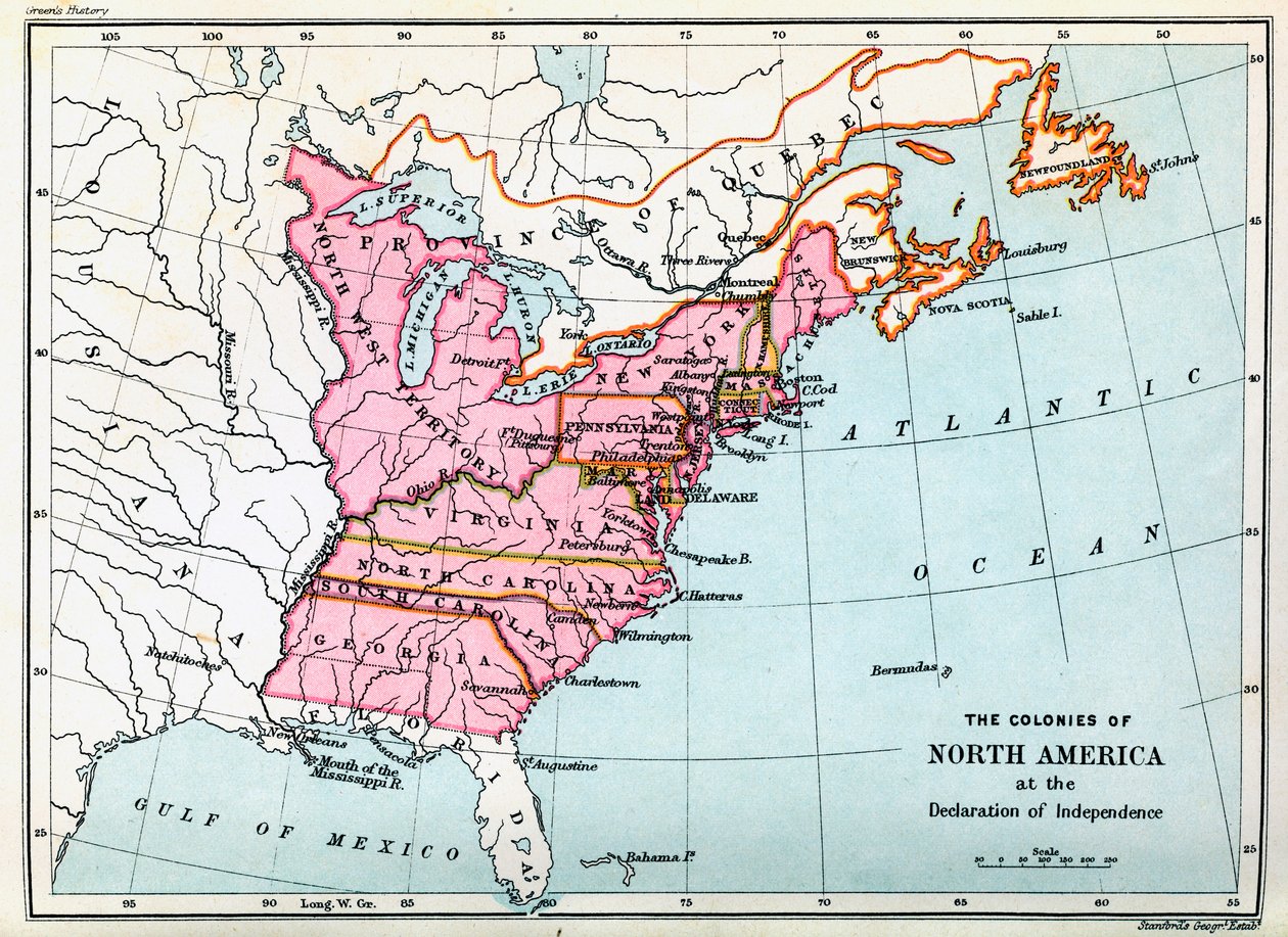 Colonies of North America in 1776 by Unbekannter Künstler