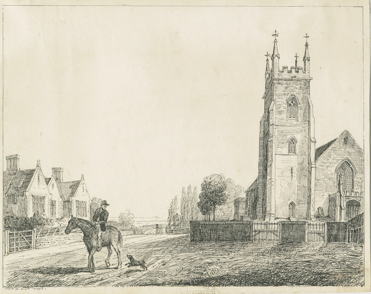 Colwich Church: pen sketch by Unbekannt: Fine art print