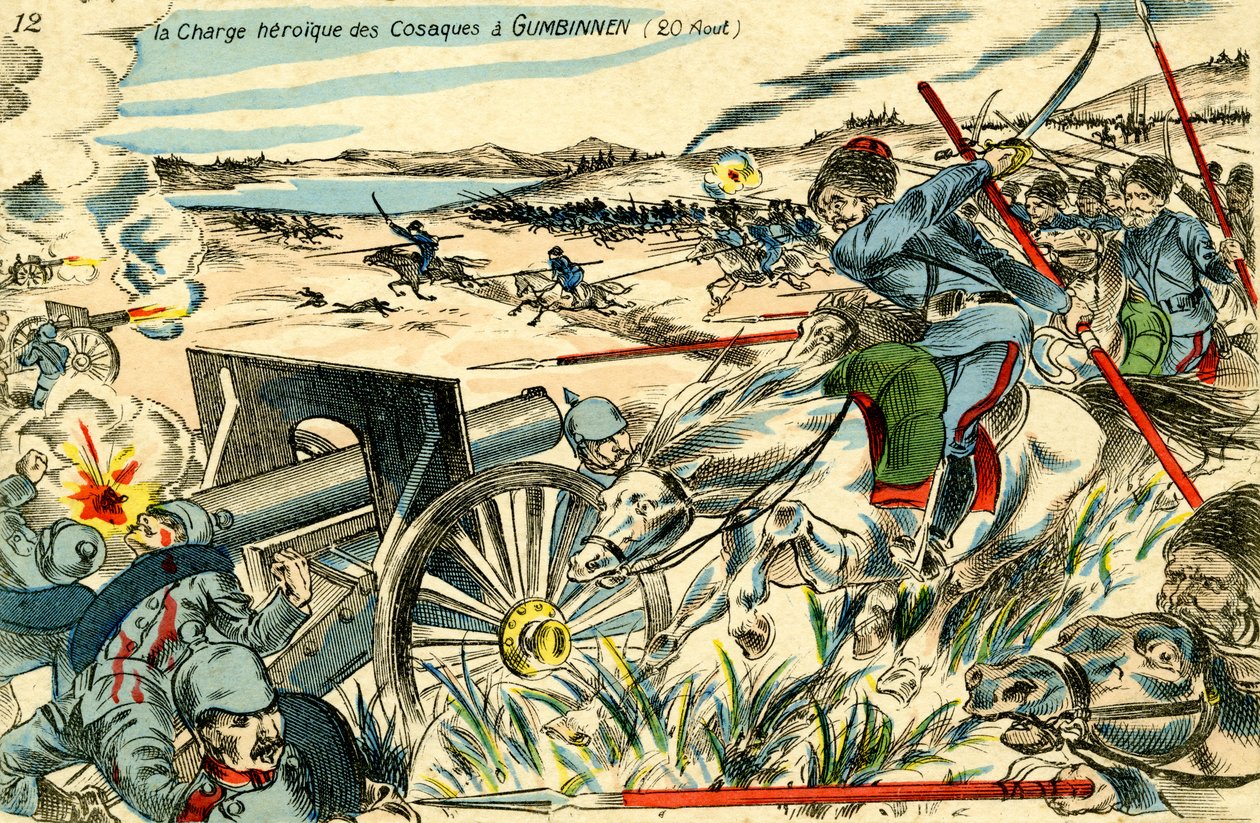 Cossack Charge at Gumbinnen, 20 August 1914 by Unbekannter Künstler