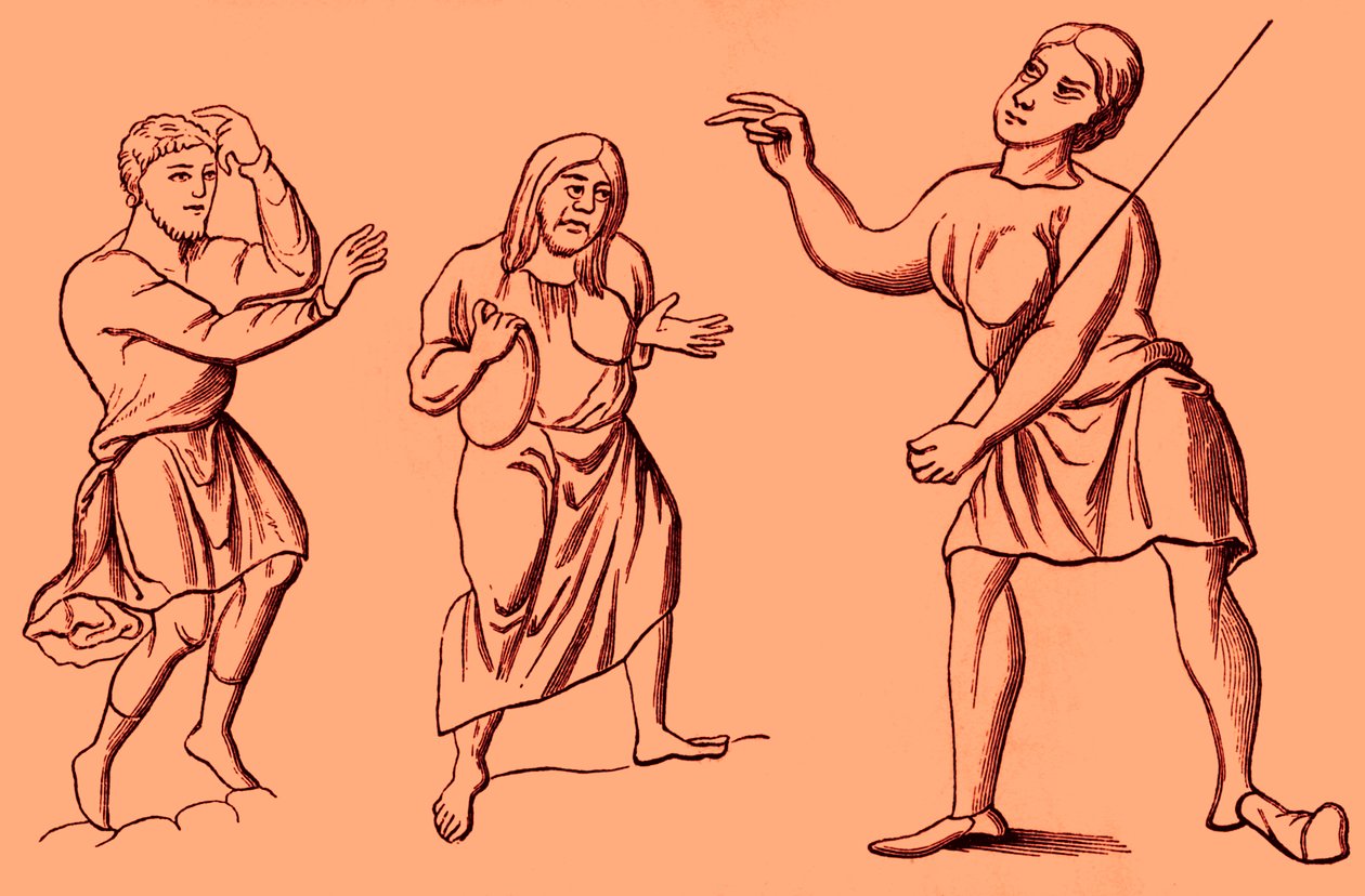 Costumes of slaves or serfs, 6th - 12th century by Unbekannter Künstler
