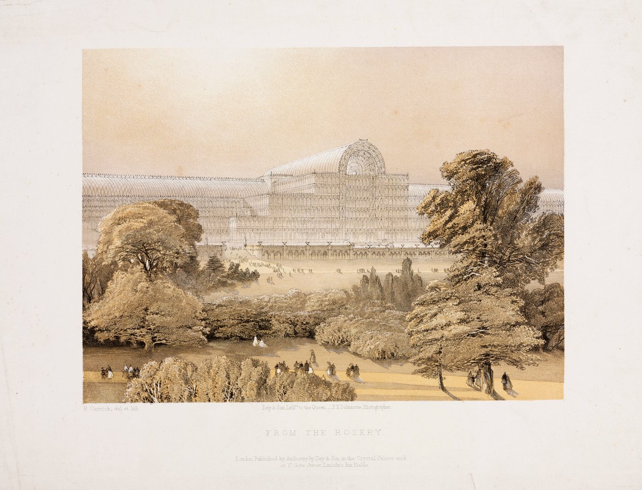 The Crystal Palace from the Rosery, c 1855 by Unbekannter Künstler