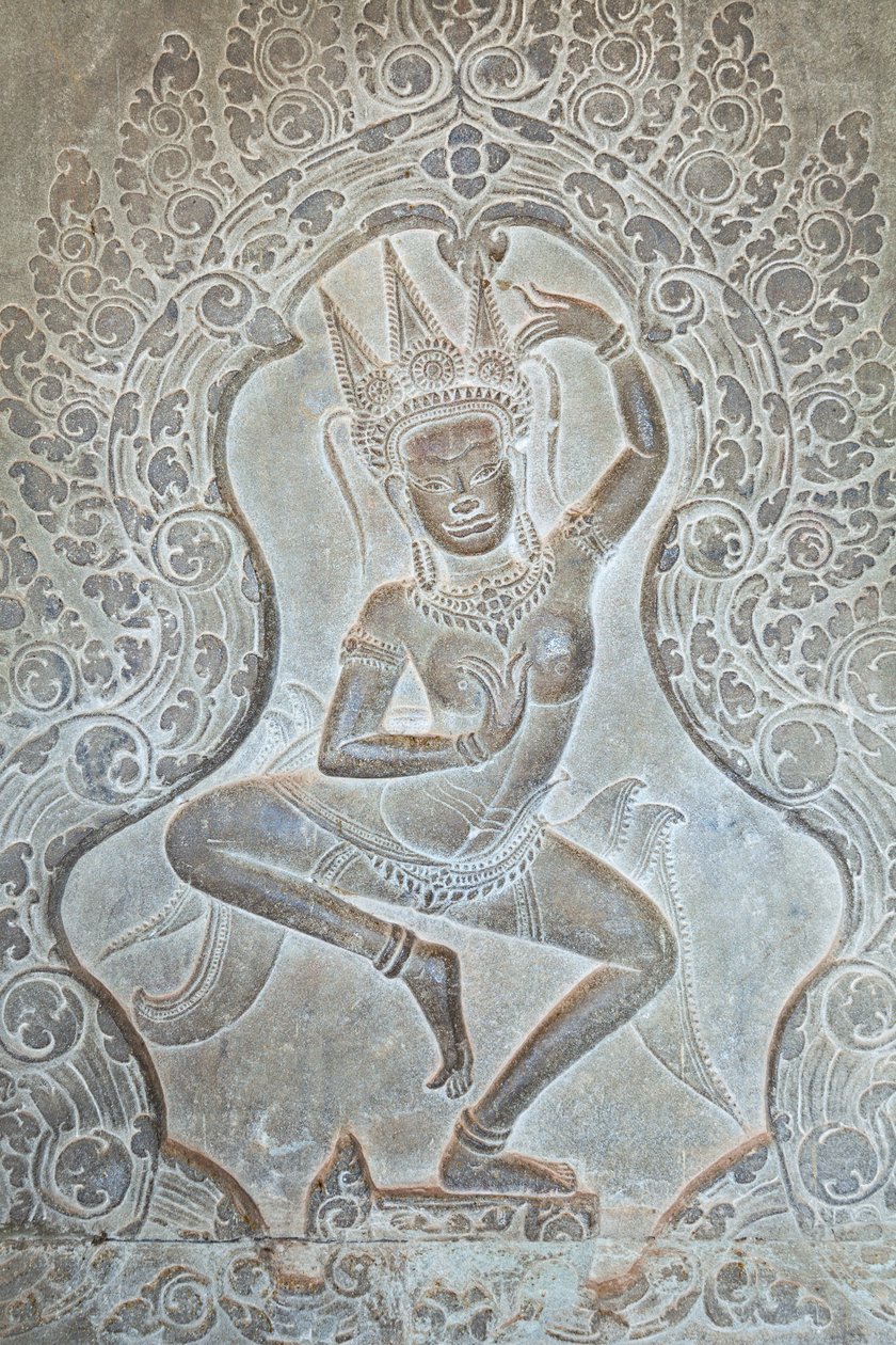 Dancing Apsara Relief on the Outer Western Wall, Angkor Wat by Unbekannter Künstler