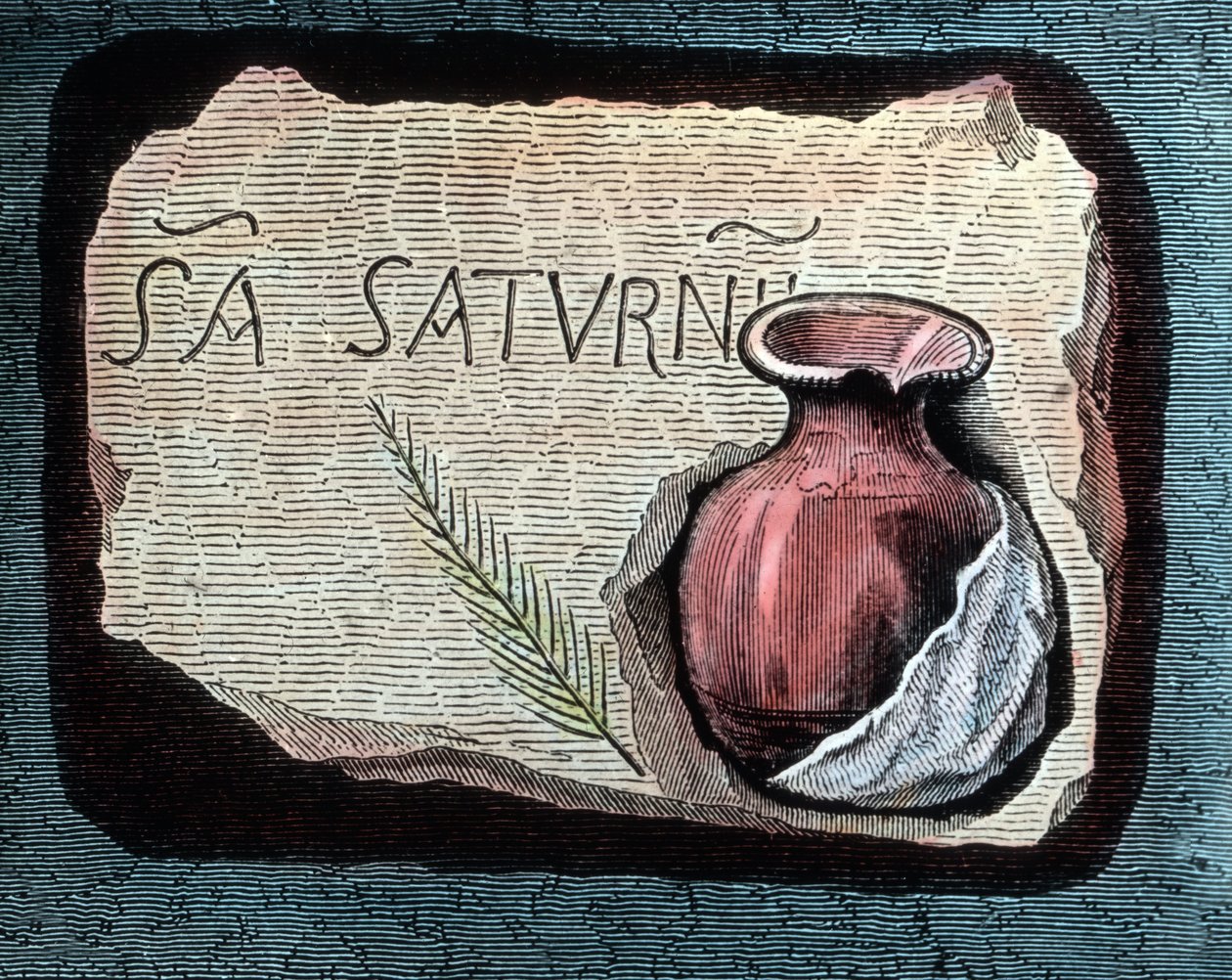 Depiction of a can in which the blood of early Christian martyrs was collected by Unbekannter Künstler