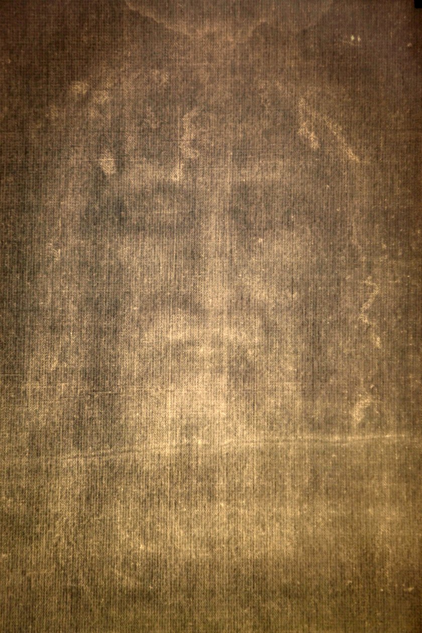 Detail of Shroud of Turin in Chiesa della SS Annunziata Church, Turin, Italy by Unbekannt
