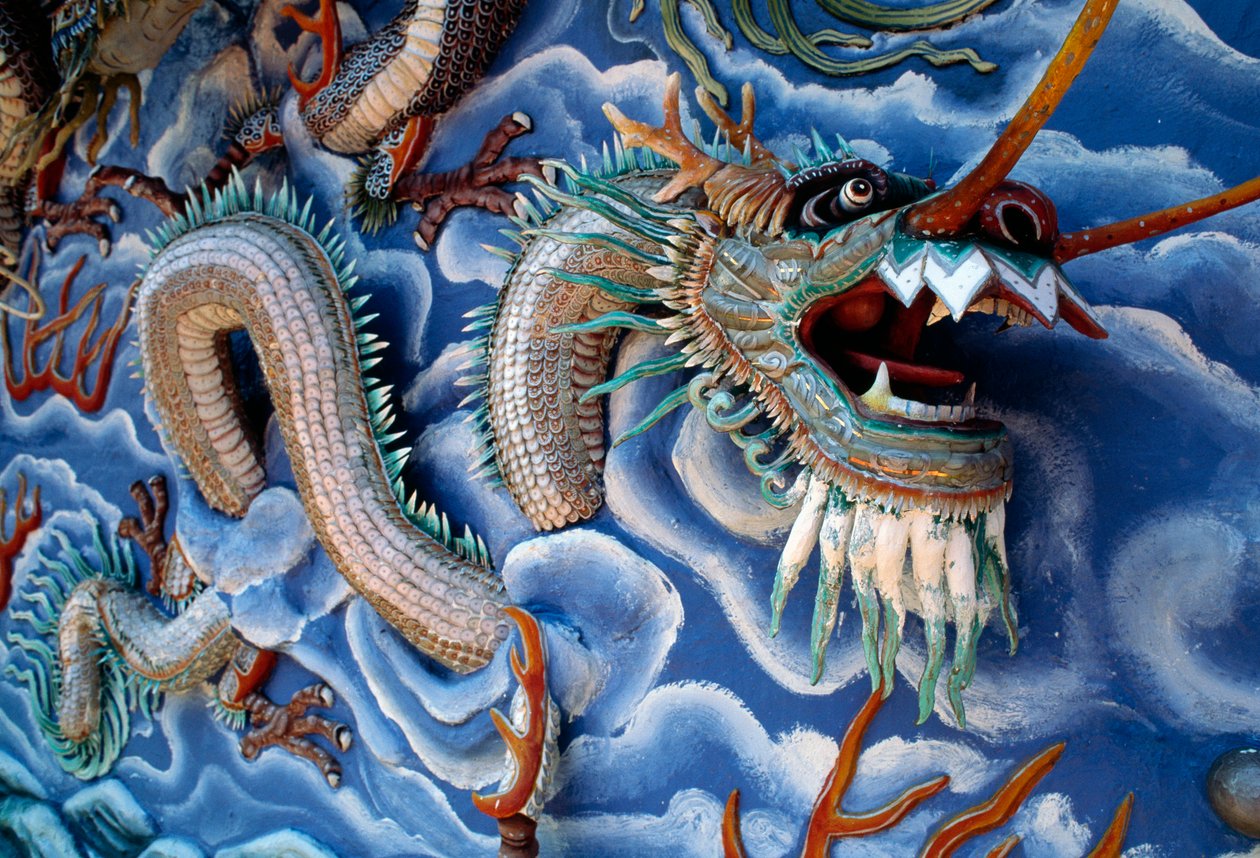 Dragons, Haw Par Villa, Singapore by Benjamin Baud