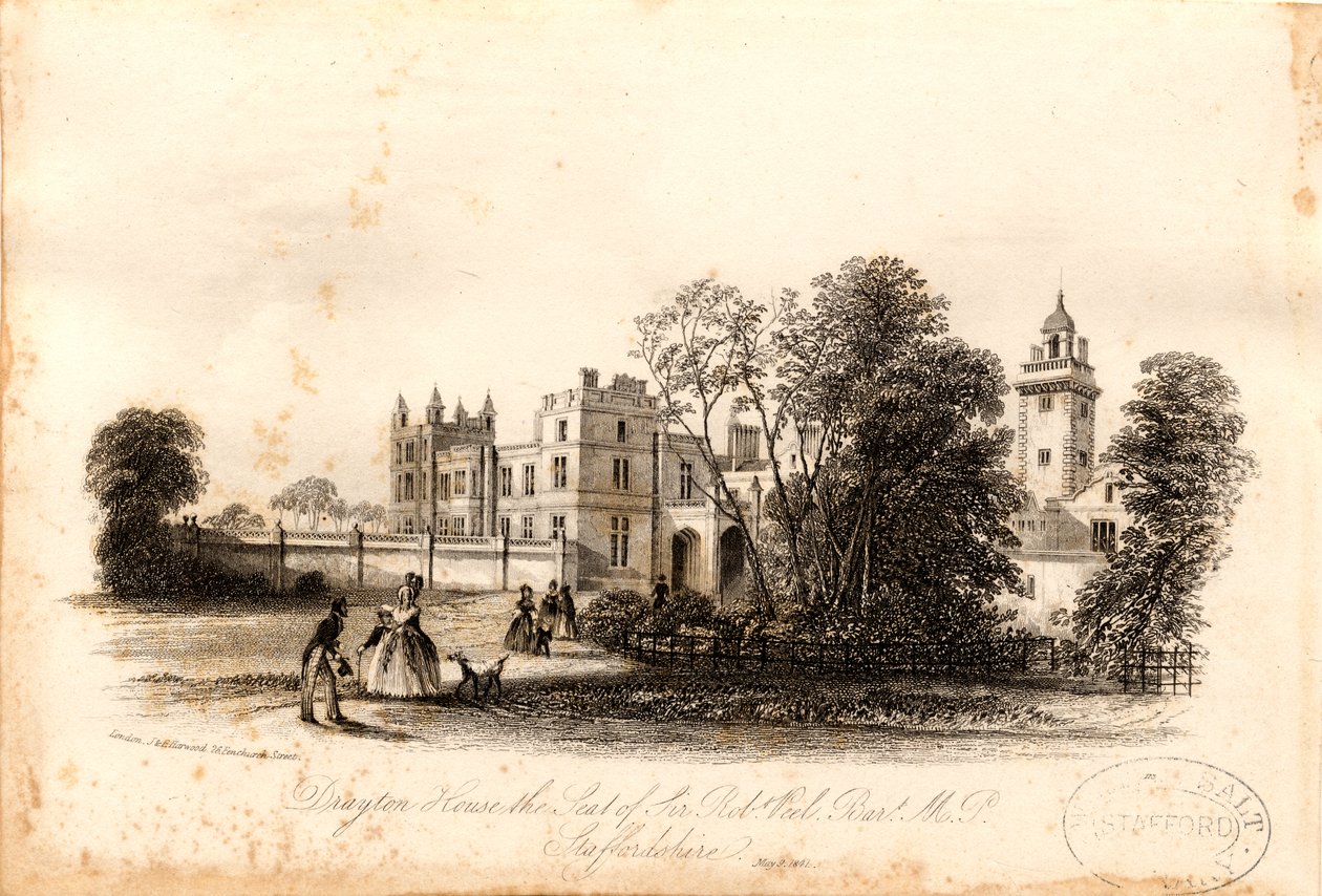 Drayton Bassett - Drayton Manor (engraving) by Unbekannt