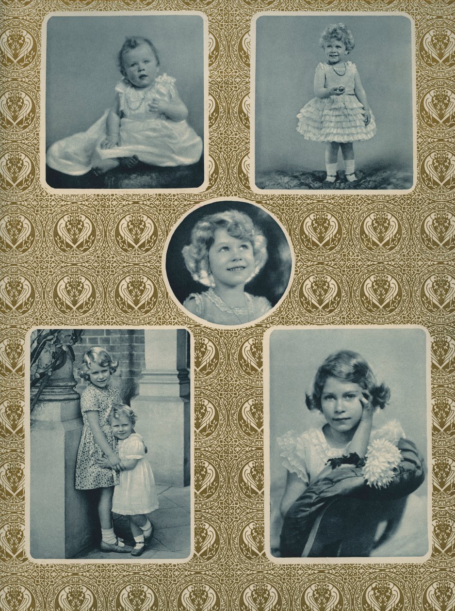 Elizabeth II and Princess Margaret as Children by Unbekannter Künstler