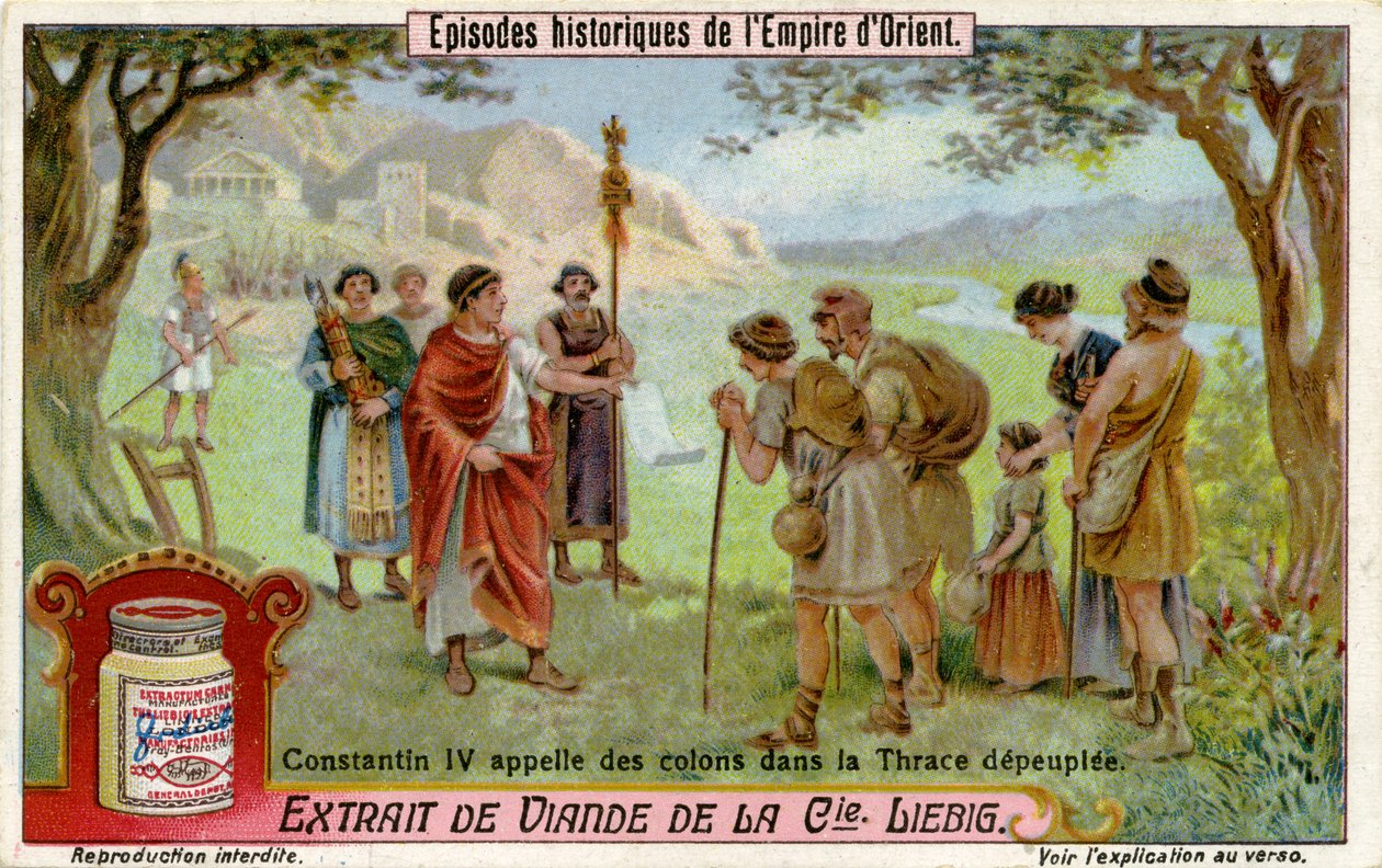 Emperor Constantine IV and settlers by Unbekannt