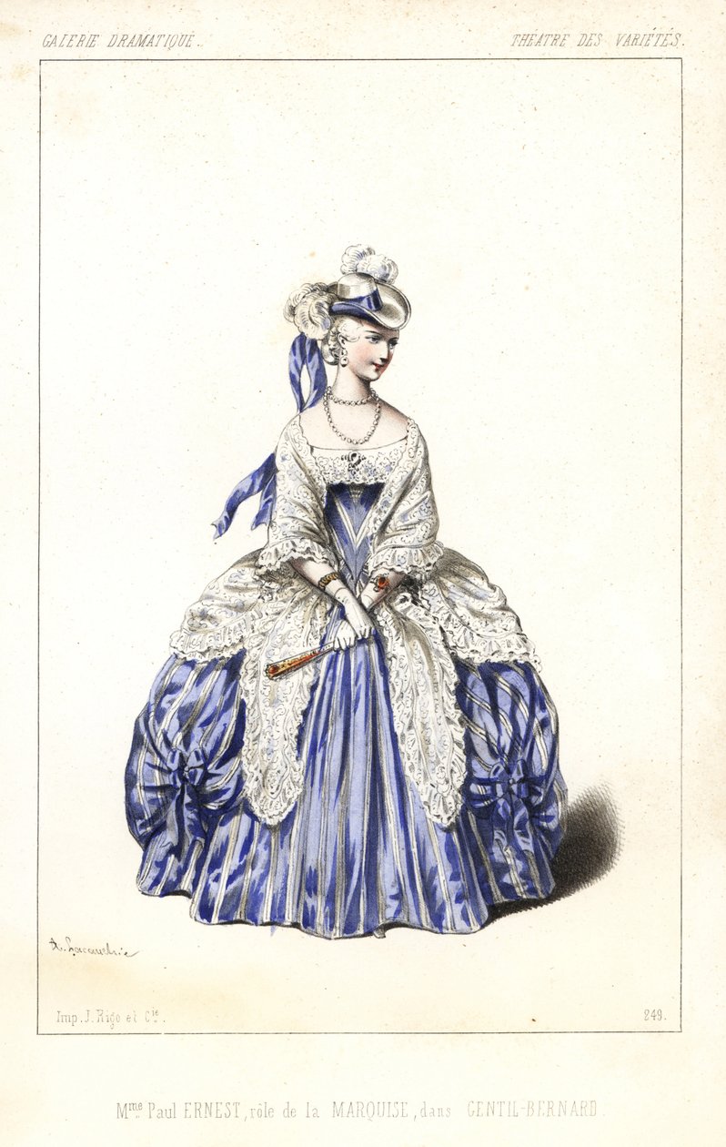 English Actress Madame Paul Ernest as the Marquise in Gentil Bernard, ou L
