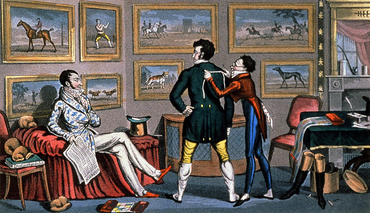 English Dandies at the Tailor by Unbekannter Künstler