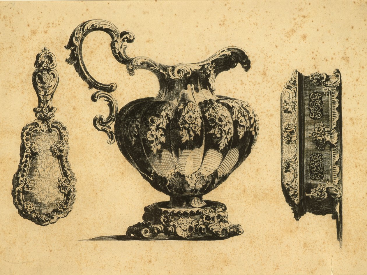 Engraving Depicting Three Beauty Accessories by Prince Pavel (Paul) Grigoryevich Demidoff by Unbekannt