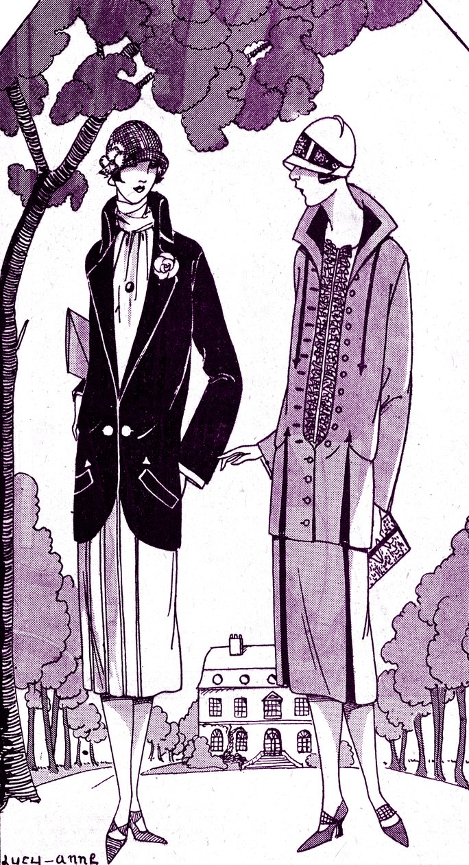 Fashion: day dresses / suits in May 1925 by Unbekannter Künstler