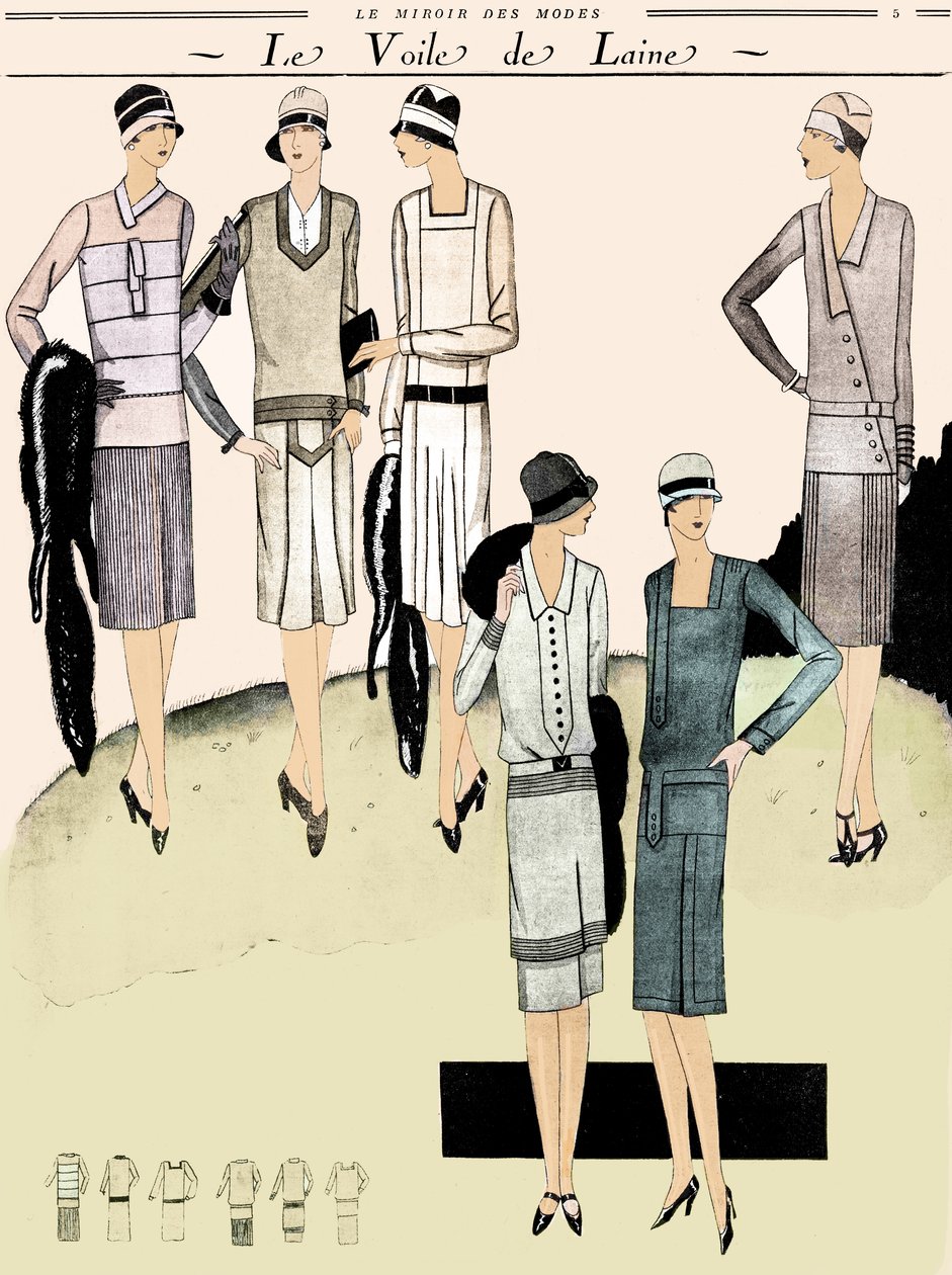 Fashion dresses in spring 1928 by Unbekannter Künstler
