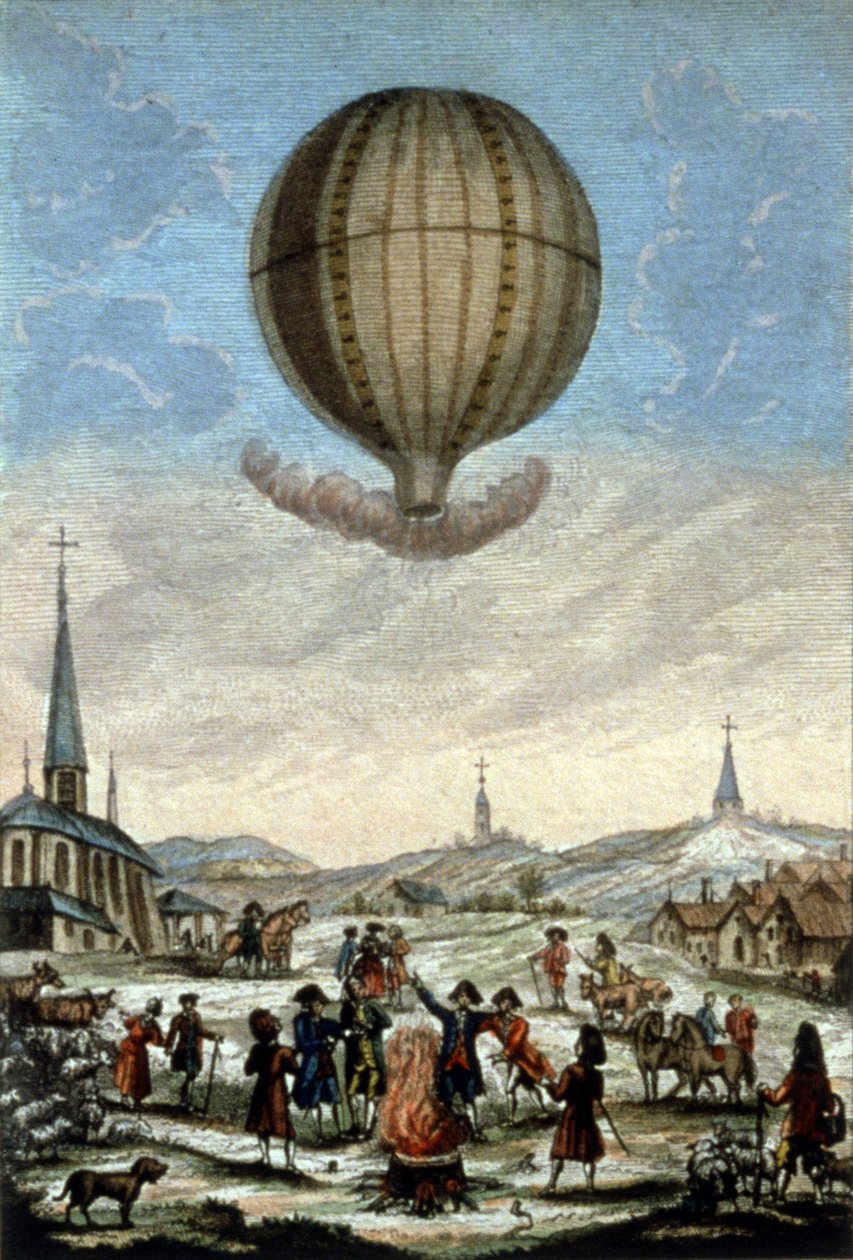 First Montgolfier Balloon Ascent in Annonay by Unbekannter Künstler