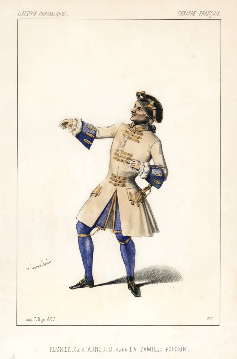 Francois Regnier as Arnould in La Famille Poisson, Theatre Francais by Unbekannter Künstler