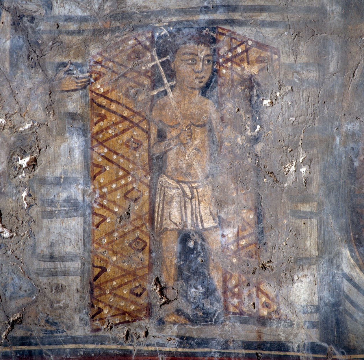 Fresco in Agios Georgios Church, Plemeniana, Crete, Greece by Theodore Charles Ange Coquelin