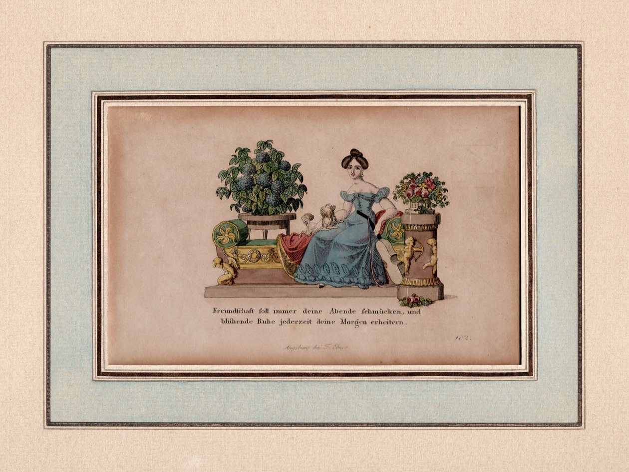 Friendship Shall Always Adorn Your Evenings, Augsburg, c.1830 by Unbekannter Künstler